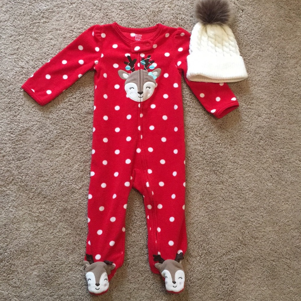 👶🏼2/$12 SALE Carter’s holiday reindeer fleece pj